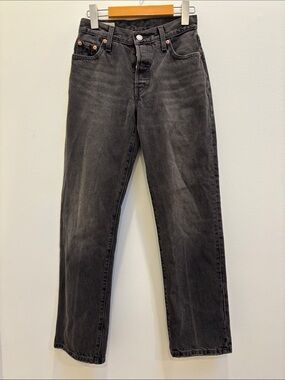 Levi's 501 Washed Black Straight-Leg Jeans, W23, L30